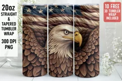 3D Eagle Tumbler Wrap | 3D Patriotic Tumbler Product Image 1