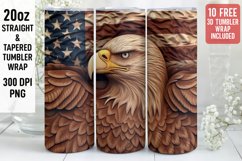3D Eagle Tumbler Wrap | 3D Patriotic Tumbler Product Image 1