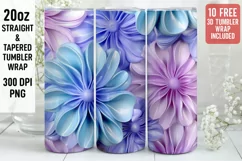 3D Flower Tumbler Wrap | 3D Tumbler wrap | 3d Sublimation Product Image 1