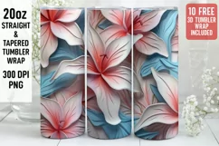 3D Flower Tumbler Wrap | 3D Tumbler wrap | 3d Sublimation Product Image 1