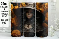 Halloween Tumbler Wrap | Halloween Witch | Halloween PNG Product Image 1