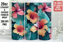 3D Flower Tumbler Wrap | 3D Tumbler wrap | 3d Sublimation Product Image 1