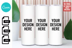 Skinny Tumbler Mockup | Canva Compatible | Craft Mockup Product Image 1