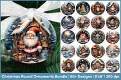 Mega Round Christmas Ornament Bundle | Christmas Sublimation Product Image 6