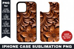 Tooled Leather iPhone Case Sublimation PNG | Sublimation Product Image 1