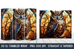 Owl Stained Glass Tumbler Wrap | Tumbler Wrap | Sublimation Product Image 1