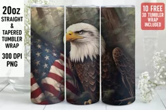 3D Eagle Tumbler Wrap | 3D Patriotic Tumbler Wrap Product Image 1