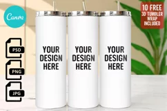 Skinny Tumbler Mockup | Canva Compatible | Craft Mockup Product Image 1