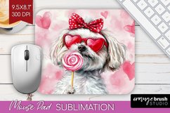Maltese Valentine Mouse Pad Sublimation Valentines Day Product Image 1