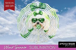 Maltese St. Patricks Day Dog Wind Spinner Sublimation PNG Product Image 1