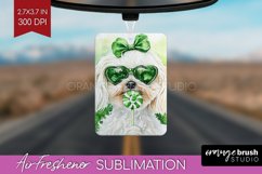 Maltese St. Patricks Day Dog Air Freshener PNG Dog PNG Product Image 1