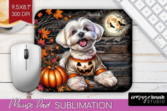 Maltese Dog Mouse Pad Sublimation Halloween Mousepad PNG Product Image 1