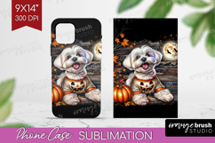 Maltese Dog Phone Case PNG Halloween Case PNG Sublimation Product Image 1