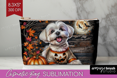 Maltese Dog Cosmetic Bag Halloween Makeup Bag PNG Product Image 1