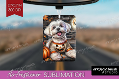 Maltese Dog Air Freshener PNG Halloween PNG Sublimation Product Image 1
