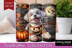 Maltese Dog Tumbler Wrap Halloween Tumbler PNG Sublimation Product Image 1
