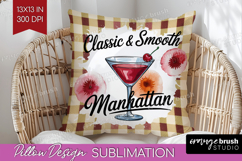 Manhattan Cocktail Pillow Sublimation Summer Drink Pillow Product Image 1