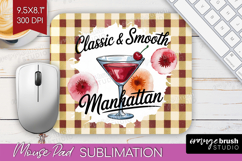 Manhattan Cocktail Mouse Pad Sublimation Summer Drink PNG Product Image 1