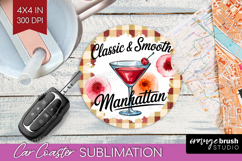 Manhattan Cocktail Car Coaster Summer Drink Coaster PNG Product Image 1