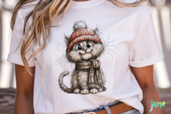 Whimsical Christmas Cats Clipart Product Image 5