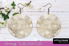Marble Texture Round Earring Sublimation, Abstract Earrings Product Image 1