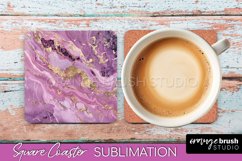 Marble Texture Square Coaster Sublimation - Marble Coaster Product Image 1
