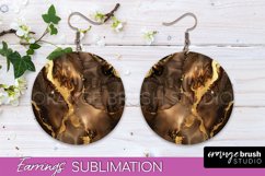 Marble Texture Round Earring Sublimation, Abstract Earrings Product Image 1