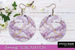 Marble Texture Round Earring Sublimation, Abstract Earrings Product Image 1