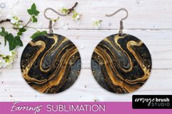 Marble Texture Round Earring Sublimation, Abstract Earrings Product Image 1