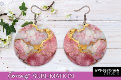 Marble Texture Round Earring Sublimation, Abstract Earrings Product Image 1