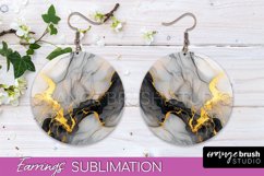 Marble Texture Round Earring Sublimation, Abstract Earrings Product Image 1