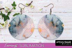 Marble Texture Round Earring Sublimation, Abstract Earrings Product Image 1