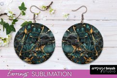 Marble Texture Round Earring Sublimation, Abstract Earrings Product Image 1