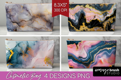 Marble Texture Cosmetic Bag - Stone Texture Makeup Bag PNG Product Image 1