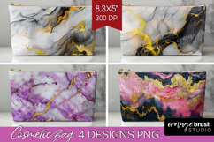 Marble Texture Cosmetic Bag - Stone Texture Makeup Bag PNG Product Image 1
