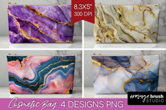 Marble Texture Cosmetic Bag - Stone Texture Makeup Bag PNG Product Image 1