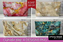 Marble Texture Cosmetic Bag - Stone Texture Makeup Bag PNG Product Image 1