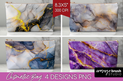 Marble Texture Cosmetic Bag - Stone Texture Makeup Bag PNG Product Image 1