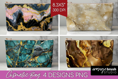 Marble Texture Cosmetic Bag - Stone Texture Makeup Bag PNG Product Image 1