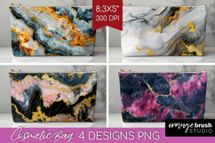 Marble Texture Cosmetic Bag - Stone Texture Makeup Bag PNG Product Image 1