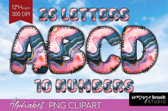 Marble Doodle Aphabet Clipart - Marble Texture Letters PNG Product Image 1