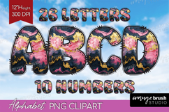 Marble Doodle Aphabet Clipart - Marble Texture Letters PNG Product Image 1