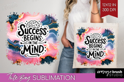 Inspirational Quote Tote Bag - Marble Texture Tote Bag PNG Product Image 1