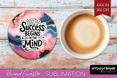 Inspirational Quote Round Coaster - Marble Texture Coaster Product Image 1