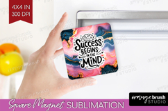 Inspirational Quote Magnet Sublimation - Marble Texture PNG Product Image 1