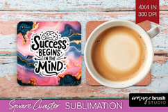 Inspirational Quote Square Coaster - Marble Texture Coaster Product Image 1