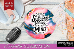 Inspirational Quote Car Coaster - Marble Texture Coaster PNG Product Image 1
