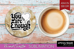 Inspirational Quote Round Coaster - Marble Texture Coaster Product Image 1