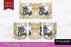Inspirational Quote Mug Wrap - Marble Texture Mug PNG Product Image 1