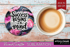 Inspirational Quote Round Coaster - Marble Texture Coaster Product Image 1